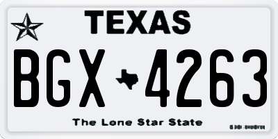TX license plate BGX4263