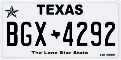 TX license plate BGX4292