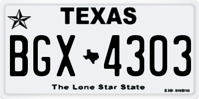 TX license plate BGX4303
