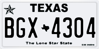 TX license plate BGX4304