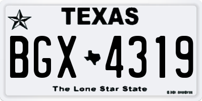 TX license plate BGX4319