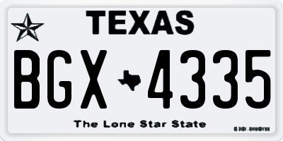 TX license plate BGX4335