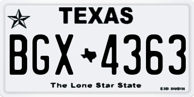TX license plate BGX4363