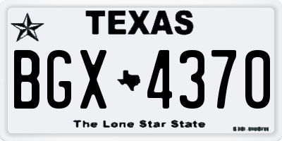 TX license plate BGX4370