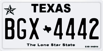 TX license plate BGX4442