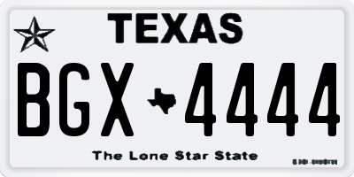 TX license plate BGX4444