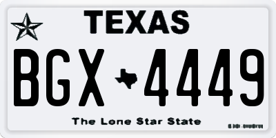 TX license plate BGX4449