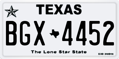 TX license plate BGX4452