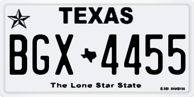 TX license plate BGX4455