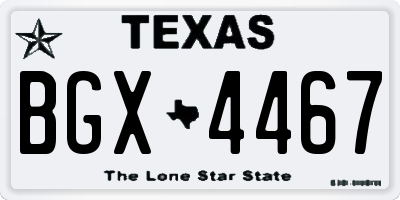 TX license plate BGX4467