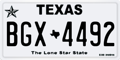 TX license plate BGX4492