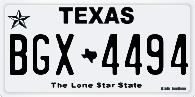 TX license plate BGX4494
