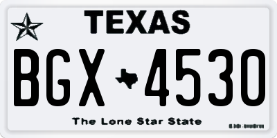 TX license plate BGX4530
