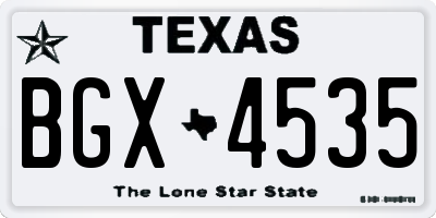 TX license plate BGX4535