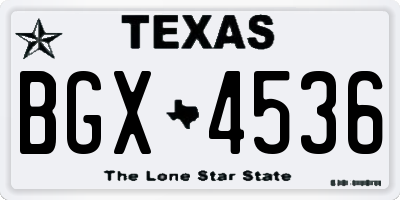 TX license plate BGX4536