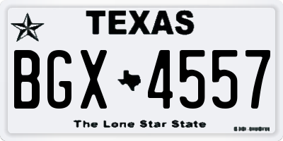 TX license plate BGX4557