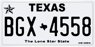 TX license plate BGX4558