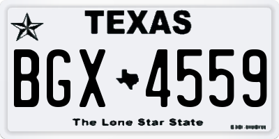 TX license plate BGX4559