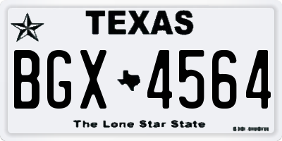 TX license plate BGX4564