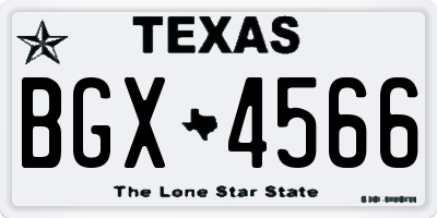 TX license plate BGX4566