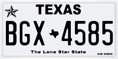 TX license plate BGX4585
