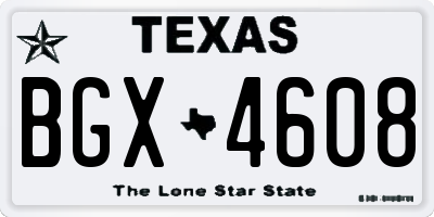 TX license plate BGX4608