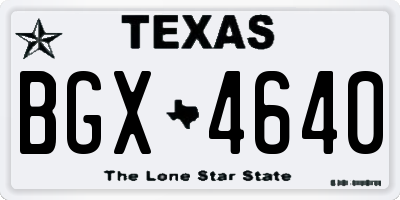 TX license plate BGX4640
