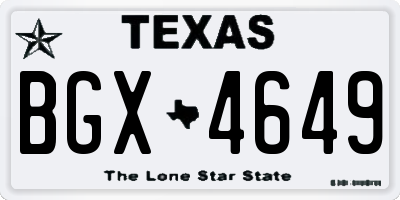 TX license plate BGX4649