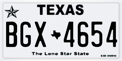 TX license plate BGX4654
