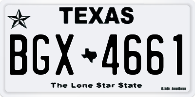 TX license plate BGX4661