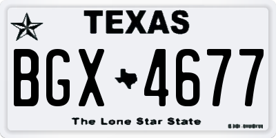 TX license plate BGX4677