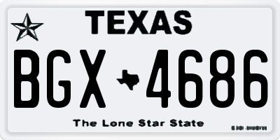 TX license plate BGX4686