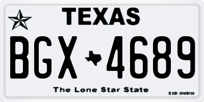 TX license plate BGX4689