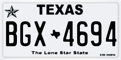 TX license plate BGX4694