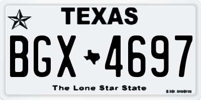 TX license plate BGX4697