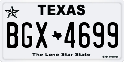 TX license plate BGX4699