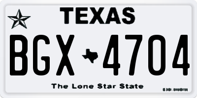 TX license plate BGX4704