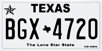 TX license plate BGX4720