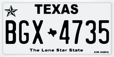 TX license plate BGX4735