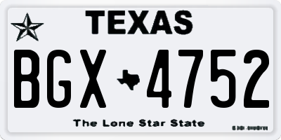TX license plate BGX4752