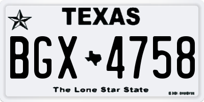 TX license plate BGX4758