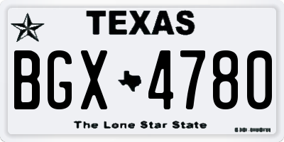TX license plate BGX4780