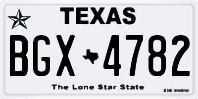 TX license plate BGX4782