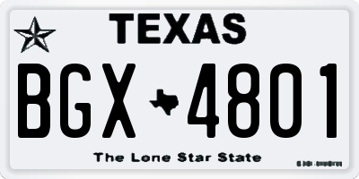 TX license plate BGX4801