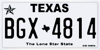 TX license plate BGX4814