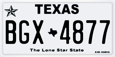 TX license plate BGX4877