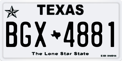 TX license plate BGX4881