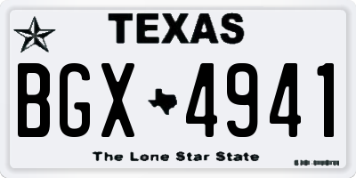 TX license plate BGX4941