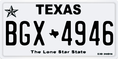 TX license plate BGX4946