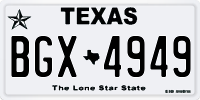 TX license plate BGX4949